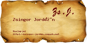 Zsingor Jordán névjegykártya